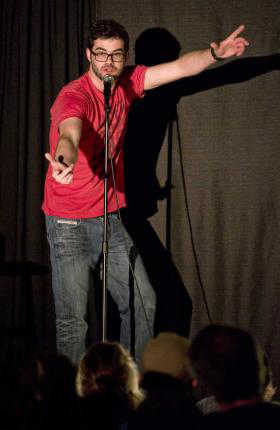 Brady Ingeldue performs as a member of Club Baby Seal at the sold out stand up comedy performance at Gold Town Nickelodeon in October.