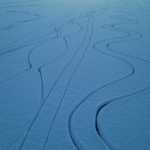 Skating tracks on Mendenhall Lake.