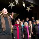 Myron Welling leads a cast of singers as Ooloranna during rehearsal of King Island Christmas at the Juneau Arts & Culture Center on Wednesday, Nov. 30, 2016. The musical is playing at the JACC Thursday through Saturday at 7 p.m. and Sunday at 3 p.m. This year's production is a fundraiser for the United Way of Southeast Alaska.