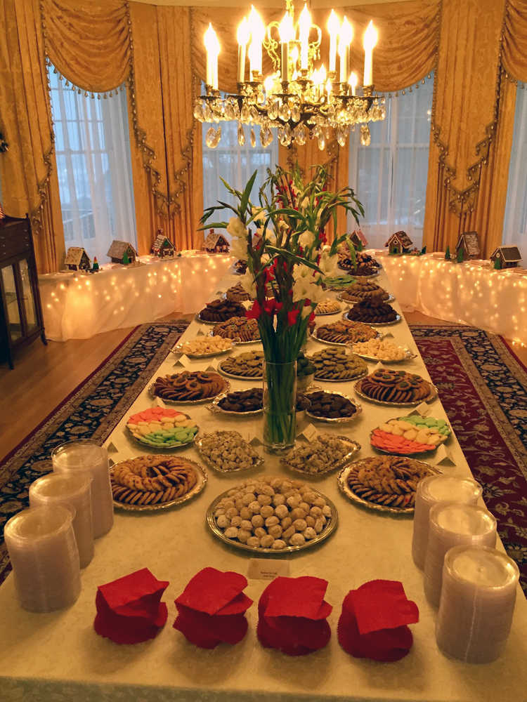 The table is set for the annual Governor's holiday open house on Tuesday.