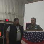 Aaron Isaacs and Jonathan Rowan announce the Veterans Totem Pole Project at the 2016 Veterans Appreciation Dinner, hosted by the Klawock Cooperative Association.