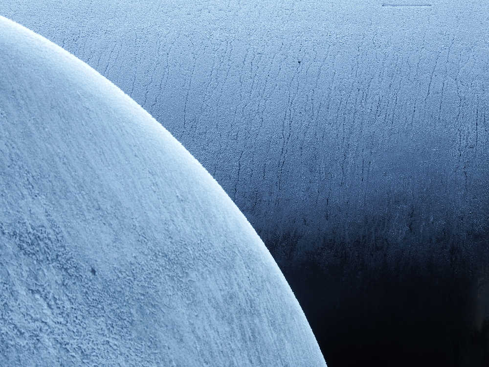 Shapes from frosty floats near the Taku Seafood processing plant.