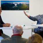 Juneau mayorial candidates Karen Crane and Ken Koelsch answer questions during a forum held by the Downtown Business Assiocation in the Senate Building on Friday.