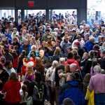 Juneau residents and visitors crowd into the Father Andrew P. Kashevaroff building housing the State Library, State Archives and State Museum during the Grand Opening in June 2016.