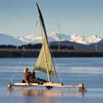 John Wilcock sails his ice boat on frozen Twin Lakes on Monday, Jan. 9, 2017. Wilcock said he built the sailing craft and gets it out every couple of years when the conditions are right. To see a short video of Wilcock in action please go to JuneauEmpire.com.