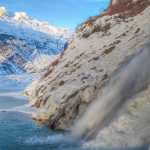 The frozen beauty of Nugget Falls.