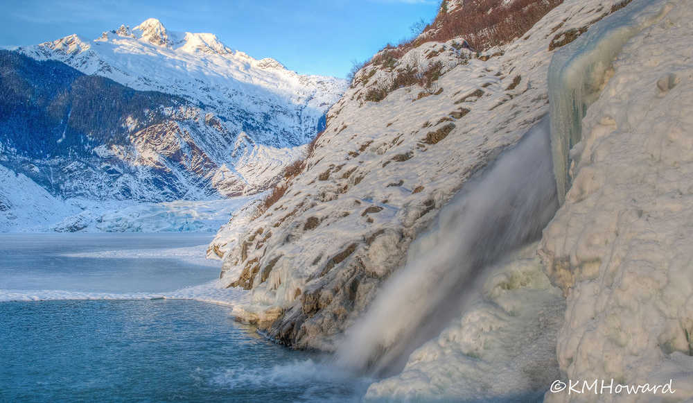 The frozen beauty of Nugget Falls.
