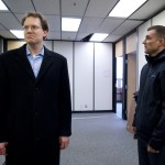 Rep. Lance Pruitt, R-Anchorage, left, and his staff member Dirk Craft take a look at their new space at the Bill Ray Center on Thursday. Legislators are moving into the center as construction at the Capitol ramps up for the summer.