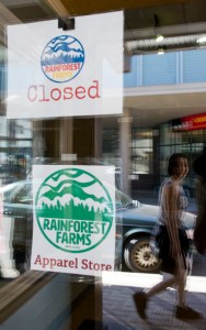 The Planning Commission approved the city's first ever conditional use permit for a marijuana retail shop during its regular meeting Tuesday night. The shop is the apparel store for Rainforest Farms LLC, seen here at its location on Second Street in downtown Juneau where the Heritage Coffee used to be.