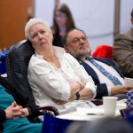 Rep. Gabrielle LeDoux, R-Anchorage, left, Rep. Louise Stutes, R-Kodiak, Rep. Wes Keller, R-Wasilla, and Rep. Les Gara, D-Anchorage, watch the resolution vote to continue work on bills during the special session on Tuesday.