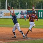 Juneau Post 25 first baseman Kasey Watts celebrates the teams state championship after the last out of the game against Dimond Post 21 on Tuesday at Mulcahy Stadium in Anchorage. (Courtesy Photo | Jeremy Ludeman)