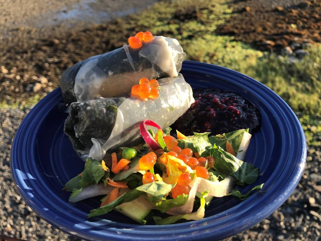 Spring rolls with dog salmon (Vivian Faith Prescott | Capital City Weekly)