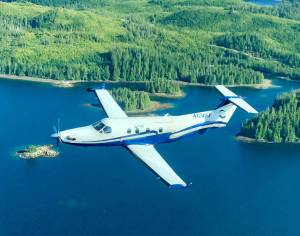 An Island Air Express PC-12 flies over Southeast Alaska. (Island Air Express | Courtesy Photo)