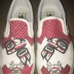 Sydney Johnsons white Vans carry formline designs of a raven and a frog, representing her moiety and clan. (Courtesy Photo | Sydney Johnson)
