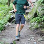 Matt Callahan, 30, descends Mt. Roberts Trail during the Nifty 50 running event on Saturday, Aug. 11, 2018. Callahan won the 25-kilometer race. (Nolin Ainsworth | Juneau Empire)