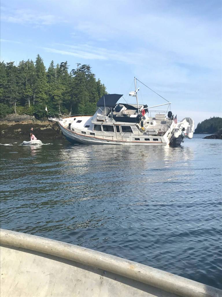 Tourist aground at the entrance to Meyers Chuck. (Robin Neilson | For the Capital City Weekly)