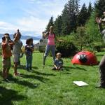 An insect has three body parts, something kids learned with a dance at Bug Day at the Jensen-Olson Arboretum on Saturday, Aug. 11, 2018. (Kevin Gullufsen | Juneau Empire)