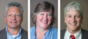 From left to right, Steve Handy, Sara Hannan and Tom Morphet are running for the Democratic nomination in Alaska House District 33. (Michael Penn | Juneau Empire photos)