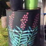 Fireweed painted on a barrel on Cranberry Ridge in Fairbanks on Aug. 22, 2018.