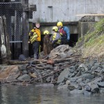 Scenes from a rescue call downtown Monday afternoon.