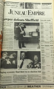 The front page of the Juneau Empire on Aug. 27, 1986.