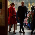 Britain's Prince William and his wife Kate, the Duke and Duchess of Cambridge, arrive to tour the MacBride Museum of Yukon History in Whitehorse, Yukon, Wednesday.