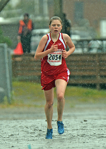 Wrangell's Reyn Hutten wins the 1A/2A/3A girls Region V championship on Saturday at Sandy Beach.