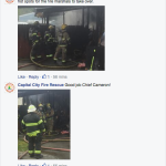 A screengrab of CCFR's Facebook page, showing a few posts about the fire.
