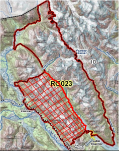 The cross-hatched area is closed to goat hunting, starting Tuesday night.