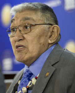 n this file photo, Rep. Benjamin Nageak, D-Barrow, speaks during a House Majority Caucus press conference at the Capitol.