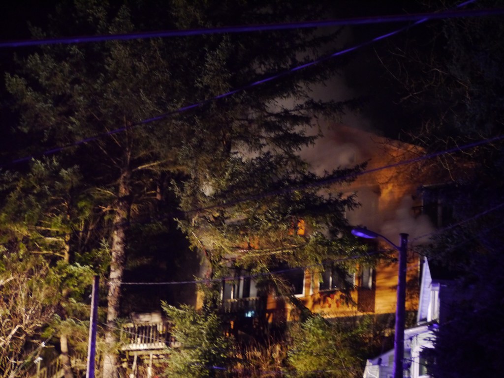 Phillip Moser | For the Juneau Empire A duplex on Basin Road caught on fire early Tuesday morning.