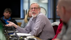Marijuana Control Board member Loren Jones speaks during their meeting at the Department of Commerce, Community and Economic Development in the State Office Building on Thursday. (Michael Penn | Juneau Empire)