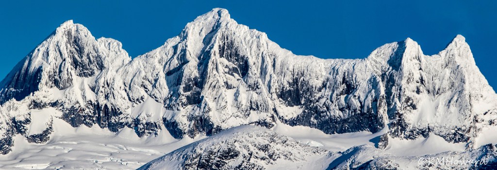 Mendenhall Towers on a clear winter&rsquo;s day. (Photo by Kerry Howard)