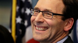 Washington Attorney General Bob Ferguson smiles at a news conference about a federal appeals court&rsquo;s refusal to reinstate President Donald Trump&rsquo;s ban on travelers from seven predominantly Muslim nations, Thursday, Feb. 9, 2017, in Seattle. The ruling dealt another legal setback to the new administration&rsquo;s immigration policy. In a unanimous decision, the panel of three judges from the San Francisco-based 9th U.S. Circuit Court of Appeals declined to block a lower-court ruling that suspended the ban and allowed previously barred travelers to enter the U.S. An appeal to the U.S. Supreme Court is possible. (Elaine Thompson | The Associated Press)