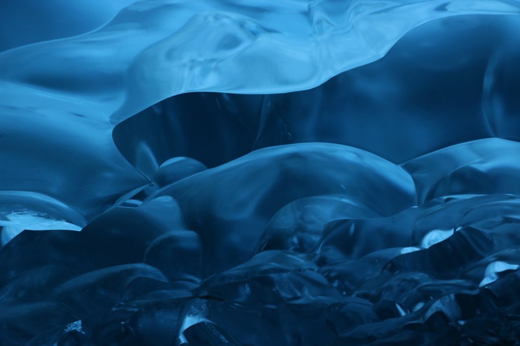 Light bends and moves in the ice caves on Feb. 8. (Photo by Jennifer Seely)