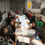 Members of the Juneau-Douglas High School Academic Decathlon team during a Saturday study session. (Photo courtesy Karina Reyes | JDHS Academic Decathlon)