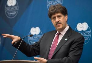 David Balton, Ambassador and Chair of the Senior Arctic Officials, holds a press conference at Centennial Hall on Friday after a week of State Department-level meetings in Juneau. (Michael Penn | Juneau Empire)