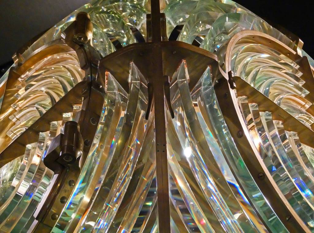 Fresnel lighthouse lens at the Father Andrew P. Kashevaroff State LIbrary, Archives and Museum. Photo by Brooke Daly.