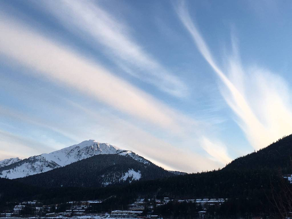 Cirrus clouds explode over Mount Jumbo on March 21. (Photo by Denise Carroll)