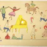 Detail of &ldquo;Study for the Teenage Club Murals&rdquo;, c. 1950 by Rie (Mournier) Mu&