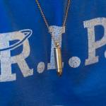 Juneau-Douglas High School basketball player Kasey Watts wears the ashes of his friend inside a bullet in remembrance of Ryan Mayhew who died last September. (Michael Penn | Juneau Empire)