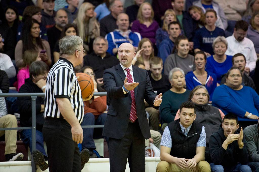 Thunder Mountain High School competes against Ketchikan during the 4A Regional V Basektball Tournament at JDHS on Wednesday, March 8, 2017. Ketchikan won 65-44. (Michael Penn | Juneau Empire)
