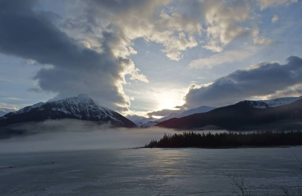 Sunrise from Skater&rsquo;s Cabin in early April. (Photo by Linda Shaw)