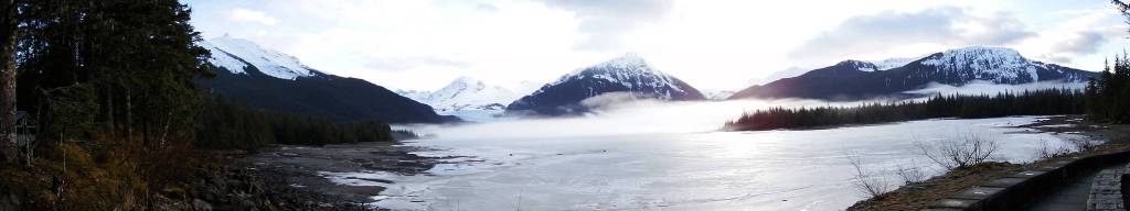 Panorama from Skater&rsquo;s Cabin in early April.(Photo by Linda Shaw)