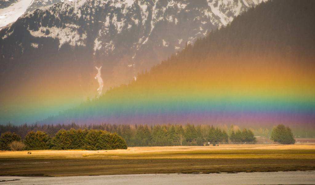 Uakoko rainbows are seen in the Gastineau Channel on Sunday. (Photo by Scott Spickler)