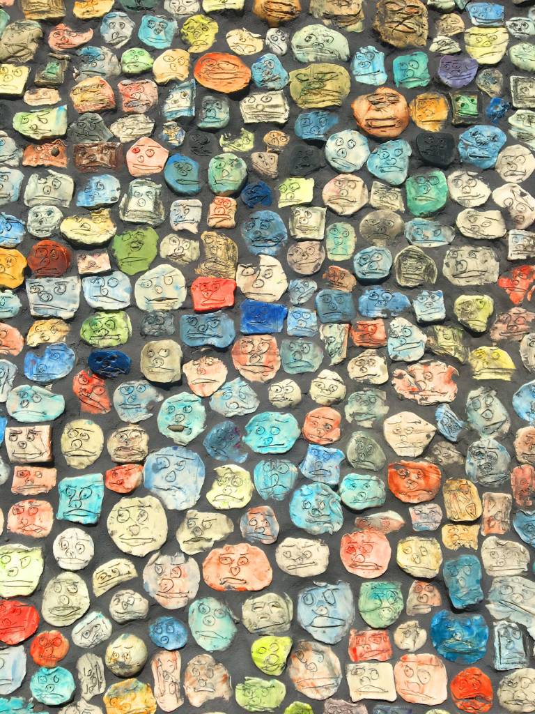 A sea of smiley faces outside The Canvas in Juneau. Photo by Denise Carroll.