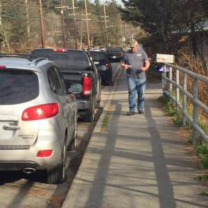 More than 35 vehicles had their tires slashed Monday night along Douglas Highway. (Photo courtesy Young Nguyen)