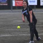 Nina Fenumiai pitches against the Ketchikan Kings on Saturday at Dimond Park. (Nolin Ainsworth | Juneau Empire)