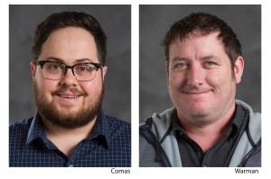Caleb Comas, left, is the new Marketing and Circulation Manager. Luke Warman is the new Press Room Manager.