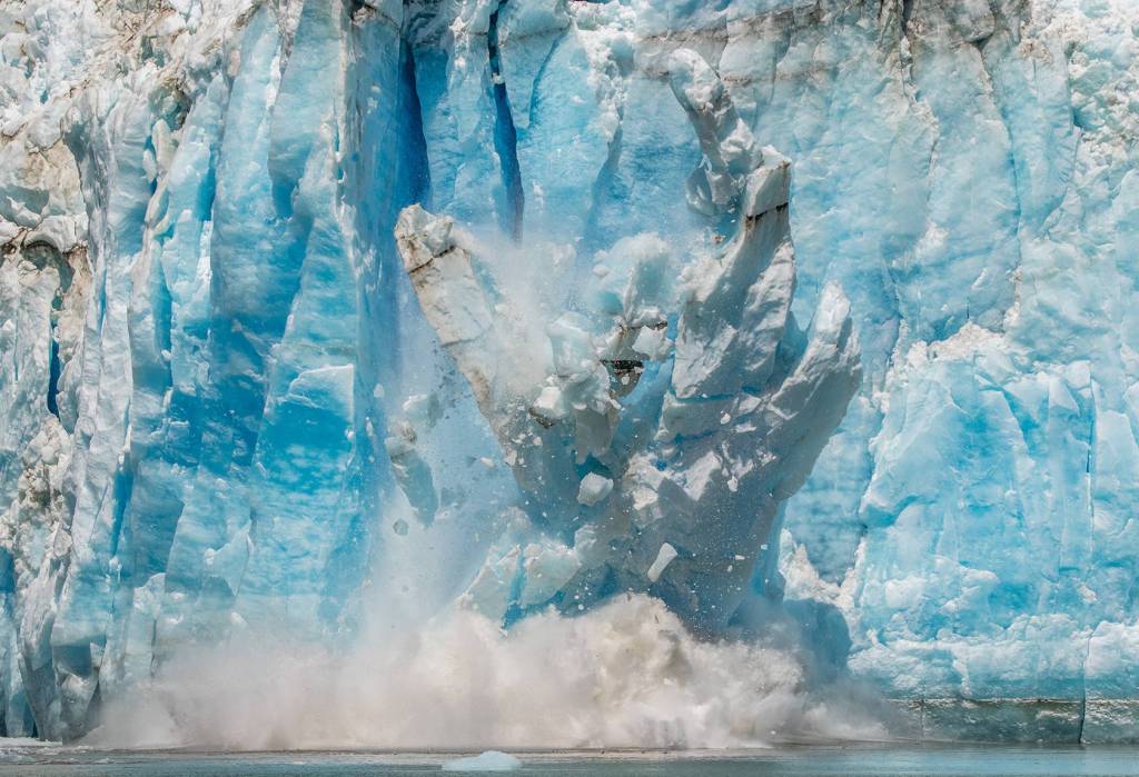 Calving on the North Sawyer Glacier on May 15. (Photo by Kerry Howard)